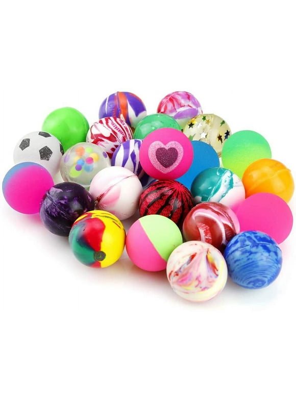 Pllieay 24 Pcs Jet Bouncy Balls for Kids Birthday Party Favors, Mixed Color Rubber Bouncing Ball Gift Toys for Boys and Girls,Gift Bag Filling for Children