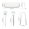 thumbnail image 3 of Tongue Scraper Cleaner -GIXUSIL 3 Pack Stainless Steel Tongue Scraper and 10Pcs Dental floss with Travel Handy Case for Healthy Oral Care and Adults Kids, Easy to Use, Help Fight Bad Breath - Silver, 3 of 8
