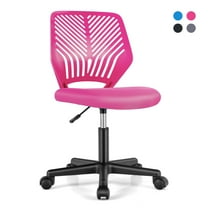 Costway Height-adjustable Ergonomic Kids Desk Chair with Universal Casters Working Chair Pink