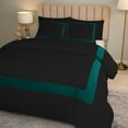 thumbnail image 4 of DNG Creations 5 Piece Full Black And Teal Border Line Pattern Duvet Cover - 100% Egyptian Cotton, 800 Thread Count ( Oversized King ), 4 of 5