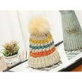 thumbnail image 4 of Holzlrgus Women's Winter Warm Knitted Crochet Hat Fleece Lined Cable Faux Fur Pom Pom Beanie Hat Skull Cap, 4 of 4