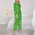 thumbnail image 4 of Kll St Patrick'S Day Print Women'S Long Sleeve Pajamas With Pants Sleepwear Loungewear 2 Set-Large, 4 of 9