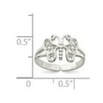 thumbnail image 2 of White Sterling Silver Ring Band Toe Butterfly, Size 6, 2 of 2