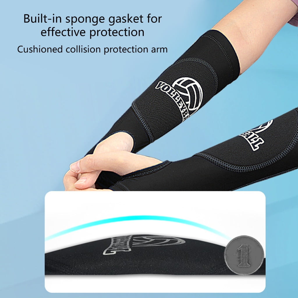 Manchons De Volley-ball GIDWRIY – Protection Avant-Bras Avec Rembourrage, Trous Pour Pouce, Taille Unique (Longueur 28 Cm) – Confort, Anti-Glisse Pour Femmes, Hommes Et Enfants