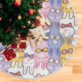 thumbnail image 5 of FMSHPON Cute Cartoon Rabbit Xmas Christmas Tree Skirt Stand Mat for Holiday Party Decoration Indoor Outdoor 48 inches, 5 of 6