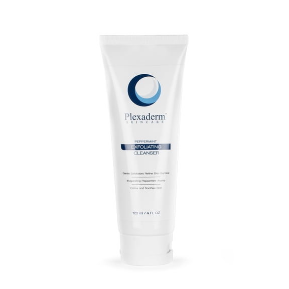 Plexaderm Peppermint Exfoliating Skin Cleanser, Hydrating Facial Cleanser, Gentle Cleanser for Pore Minimizer & Acne Face Wash, Exfoliating Cleanser