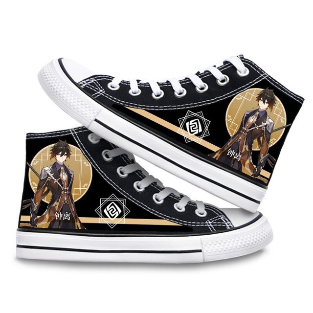 Zapatos de lona Genshin Impact, zapatillas altas, disfraz de Cosplay con estampado 3D para niños y niñas, zapatos Kawaii, regalos de Anime para niñosO41 Deng Xun unisex