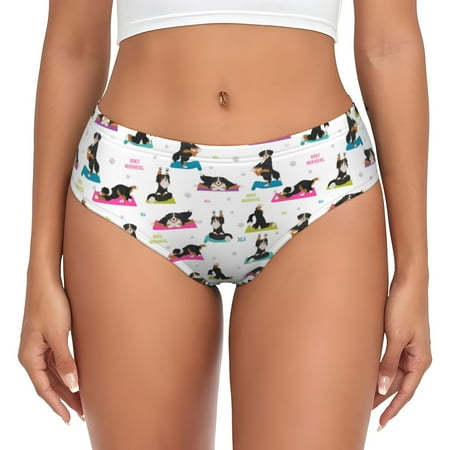 Womens Underwear - Bernese mountain Yoga dogs funny No Show Seamless Underwear for Women  Soft Comfort Stretch Women s Panties  Hipster Ladies Panties Bikini Underwear Briefs