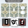 thumbnail image 3 of Yayeee Duplex Wall Plate 1-Gang 4.5"x2.7" Home Receptacle Light Switch Decorative Outlet Cover, Beige Floral Pattern, 3 of 7