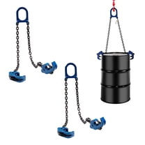 2 Pack Chain Drum Lifter for 30 to 55 Gallon Drum Lift 2000 lbs WLL Vertical - Carbon Steel Hook w/Built-in Spring - Metal/Plastic Drum & Barrel Lifter w/Self Locking Hoist