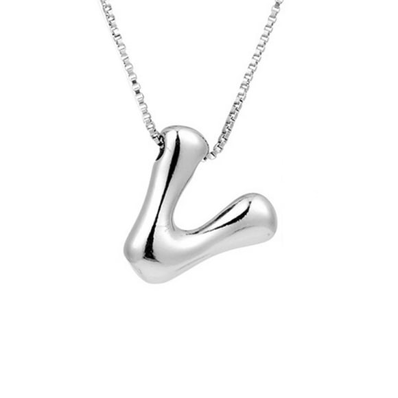 Fiudx Personalized Letter Necklace for Women | Initial Necklace Gift for Mom | Silver Plated Alloy Jewelry | 12G Lightweight Pendant