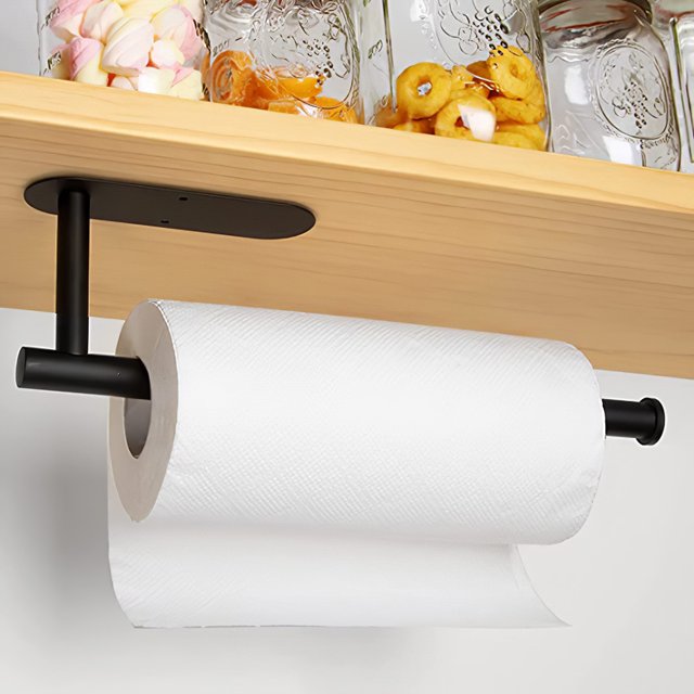 Portarrollos de cocina de pared sin taladrar portarrollos de cocina sin taladrar portarrollos domésticos negro