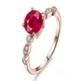 thumbnail image 2 of Limited Time Sale: 1.25 Carat Red Ruby and Diamond Engagement Ring in 10k Rose Gold for Women on Sale, 2 of 2