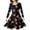 Black, variant on Kids Toddler Girls Trees Deer Print Long Sleeve Party Dress Girls Dress Short Sleeve