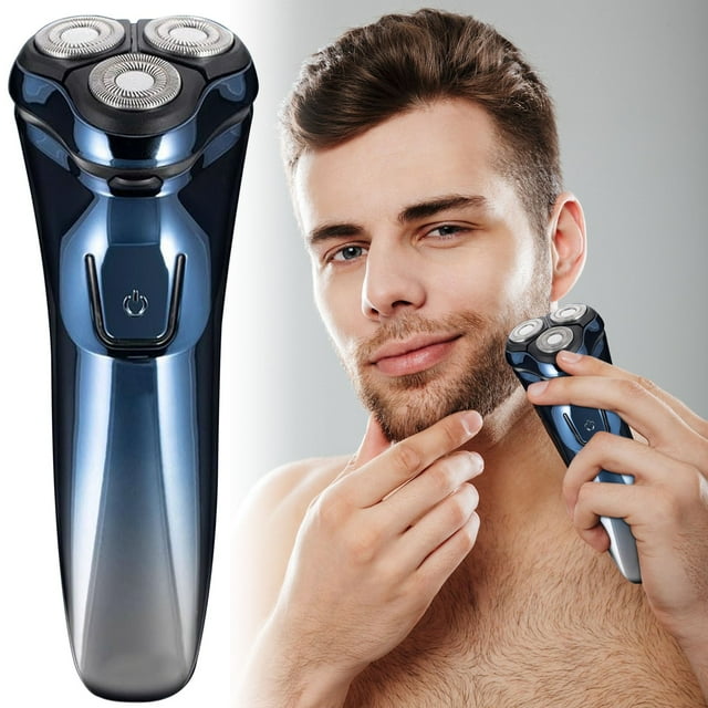 Linnome Men's USB Rechargeable 3D Floating Shaver for Home Travel Use Washable Beard Grooming Tool Needs
