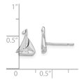 thumbnail image 2 of FJC Finejewelers 925 Sterling Silver Button Polished Mini Sailboat Post Earrings 10 mm x 7 mm, 2 of 6