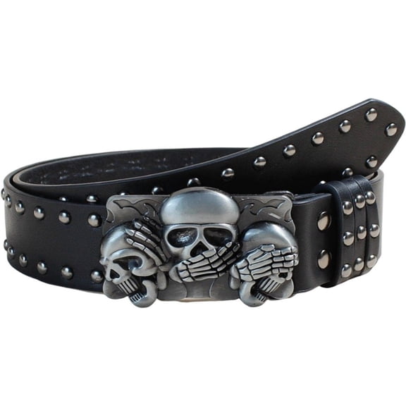 vlrwzc Punk Skull Belt for Women Gothic PU Leather Belt Halloween Skeleton Belt Waistband Y2K Rivet Belt for Jeans Pants Accessories