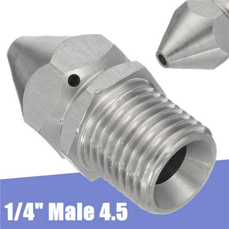 Fan Jet Nozzle - Pressure Washer Drain Sewer Cleaning Cleaning Nozzle Pipe Jetter Spray Nozzle 4 Jet 1/4''M 4.5