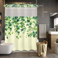 thumbnail image 5 of No Hook Shower Curtains with Snap-in Liner Set, Country Leaves Waterproof Hotel Style Bathroom Shower Curtain, Green Leaf Branches Vine Botanical Rustic Breathable Mesh Top Bath Curtains 48''x72'', 5 of 9