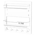 thumbnail image 2 of Wall Mounted Bedside Shelf Organizer, Adhesive Storage Rack with Hooks for Phone Remote Glasses Bedroom Dorm Space Saving Storage, 2 of 9