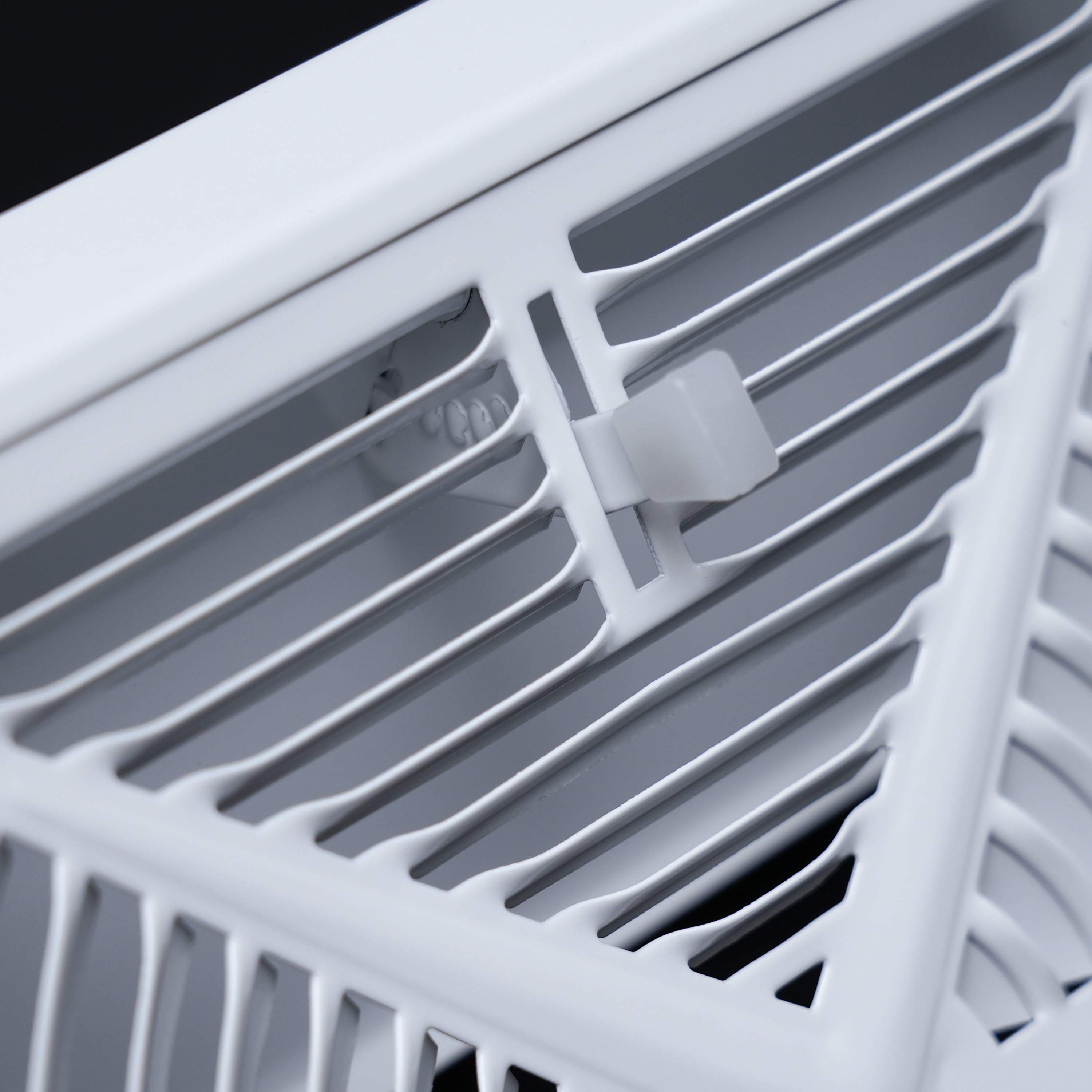 Fits 18" [External Length] Baseboard Space | Corner Baseboard Register by Handua | Round Type Air Flow Design | Register Vent Cover Grill | Adjustable Lever for Air Flow Control | White