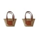 thumbnail image 1 of Sonducket Bolsos de paja elegantes y únicos para mujer, adecuados para muchas ocasiones, bolso clásico sencillo a la moda para mujer, color color natural M 2Conjunto, 1 of 6