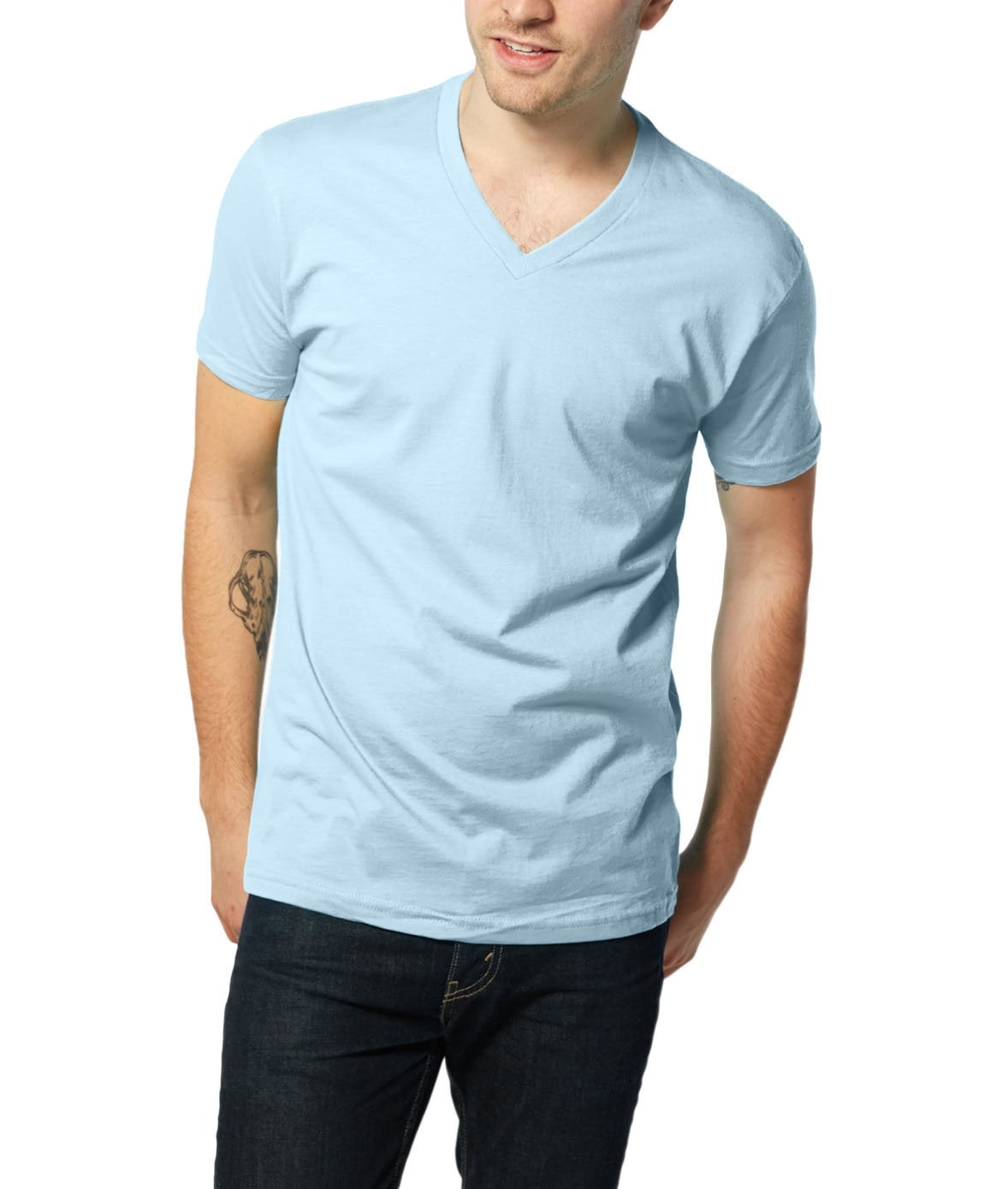 Nayked Apparel - Men's Ridiculously Soft Short Sleeve V-Neck 100% ...