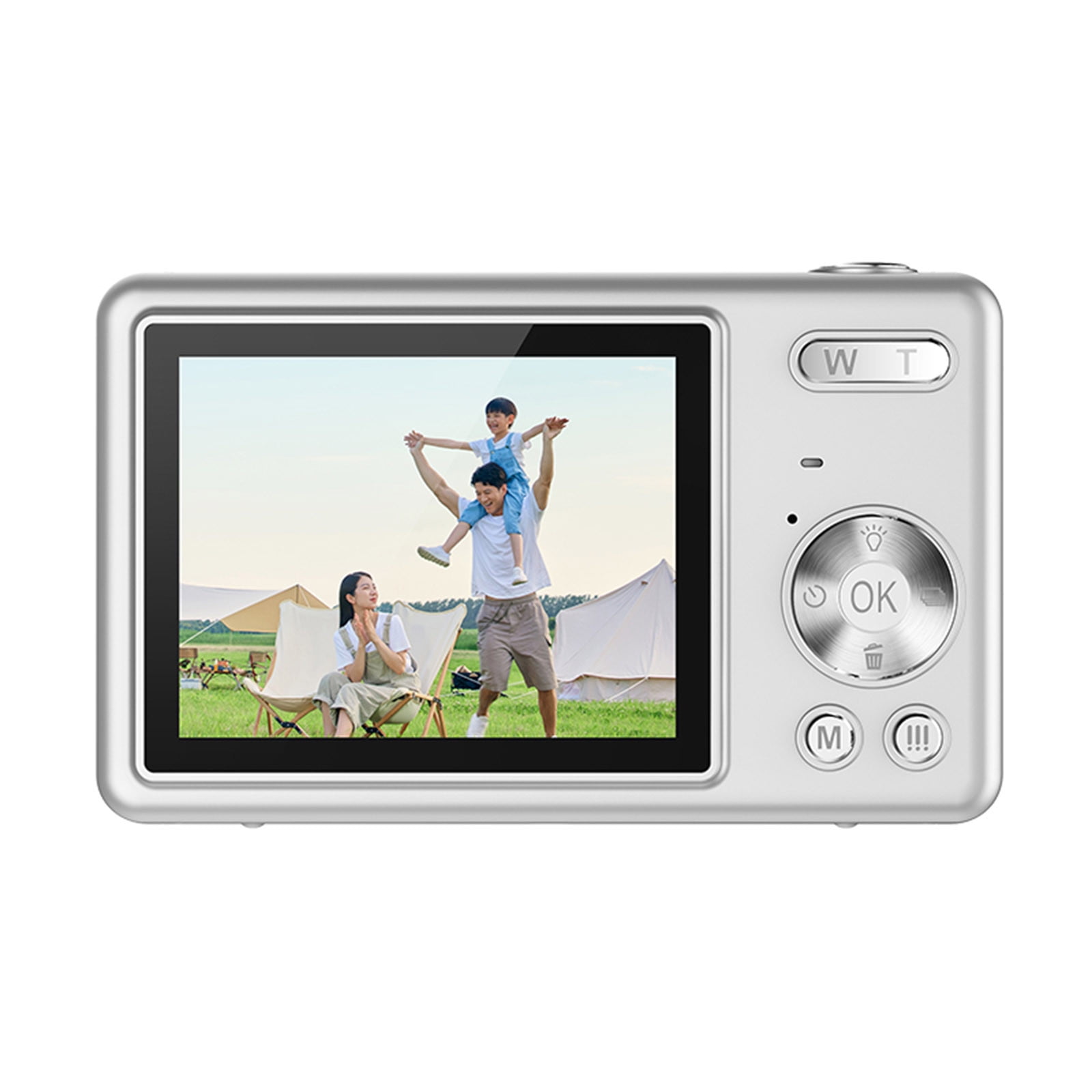 Digital Camera 1080p HD, Up To 48MP Interpolation, Electronic Stabilization, 16x Digital Zoom, 2.4‑Inch LCD, Night Flash, Face Detect, MicroSD Up To 64GB, Rechargeable, Compact Student Portable
