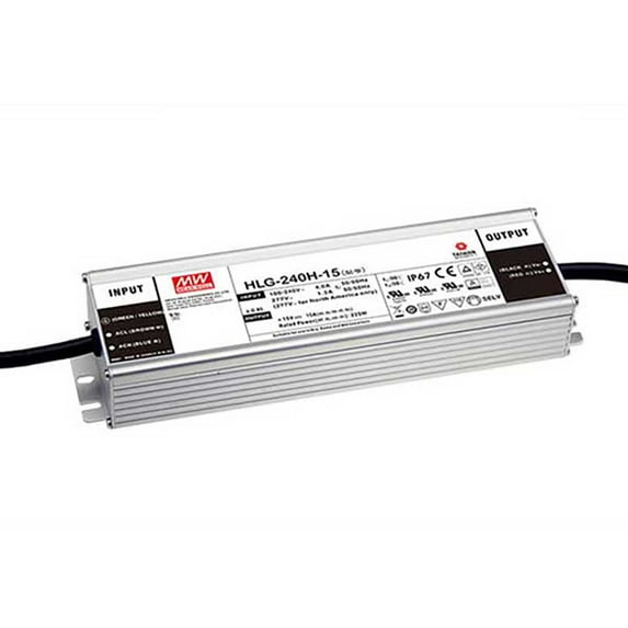 Mean Well HLG-240H-12A 192W 12V 16A 90-305VAC IP65 Rated LED Power Supplies
