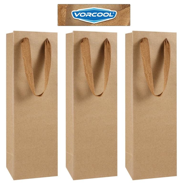 Kraft Paper Bag Red Wine Sealable Bags for Packaging Carrier Tote Banquet Drinks
