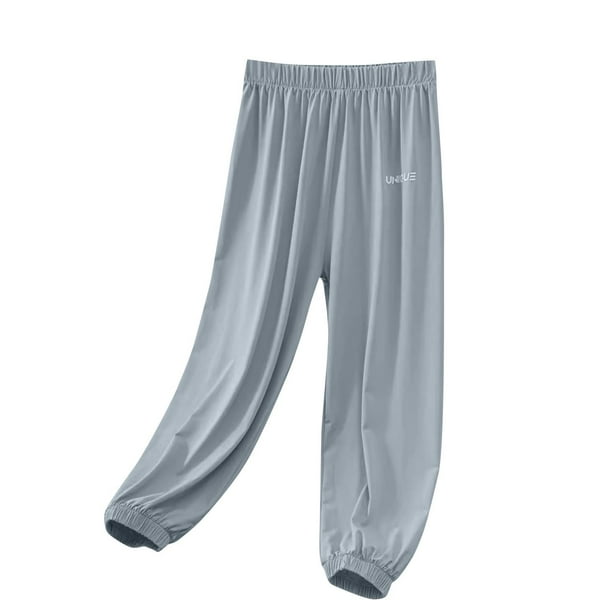 Odeerbi 3-14 Años Niños Niñas Hielo Seda Pantalones de Ejercicio de Secado Rápido Deportes Jogger Pantalones Verano Sunscreen Casual Joggers