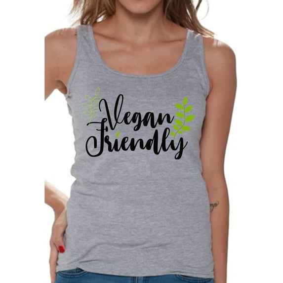 Awkward Styles Vegan Friendly Tank Top for Her Ladies Tanks Vegetarian Tshirt Vegan Friendly Shirts for Her Vegan T Shirts Vegan Clothes for Women Vegan Organic Shirts for Her Gifts for Vegetarians