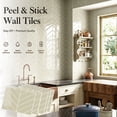 thumbnail image 2 of DEWOO 10 Sheets Herringbone Peel and Stick Backsplash, Thicker Rectangular Vinyl Stick-On Wall Tiles, 3D Adhesive Waterproof Wall Tiles for Kitchen, Bathroom, Living Room(Beige,12.6”x10”), 2 of 12