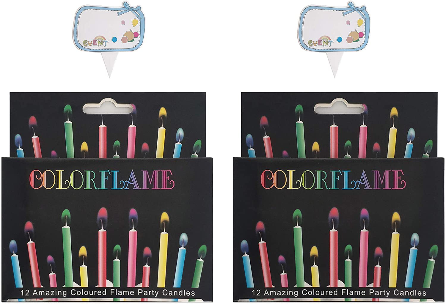 24, Medium Birthday Cake Candles Happy Birthday Candles Colorful Candles Holders Included 