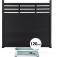 thumbnail image 6 of Mondaria 6 Feet×6 Feet Semi-enclosed Privacy Fence, Outdoor Wood Plastic Composite Fence Panel, Waterproof Security Barriers Fencing (Black with 1 Post), 6 of 9