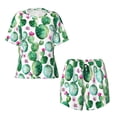 thumbnail image 4 of Picia Cactus Plants Pajamas Sets for Women Soft Short-Sleeved Pjs with Lounge Shorts Two Piece Sleepwear-XX-Large, 4 of 9