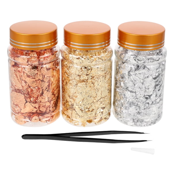 GOOHOCHY 1 juego de láminas doradas para decoración de uñas con pinzas y pegatinas de lentejuelas brillantes para decoración de pintura