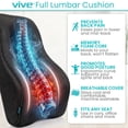 thumbnail image 2 of Vive Full Lumbar Cushion – Memory Foam Back Support Pillow for Lower Back Pain Relief – Ergonomic Mesh Seat Cushion for Office Chair, Car & Home – Orthopedic Contour Design for Better Posture, Gray, 2 of 9