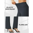 thumbnail image 5 of ZUTY 30" Yoga Dress Pants Women Flare Bootcut Leggings Stretch Office Business Casual Work Pants Belt Loops 4 Pockets Iron Grey XL, 5 of 7