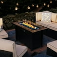 thumbnail image 6 of Sobaniilo Fire Table 45in Propane Fire Pit with Rain Cover and Lava Rock, Outdoor Firepit Table 50000 BTU 3-in-1 Fire Table for Patio/Yard/Balcony, Rectangular, Walnut Tabletop, 6 of 8