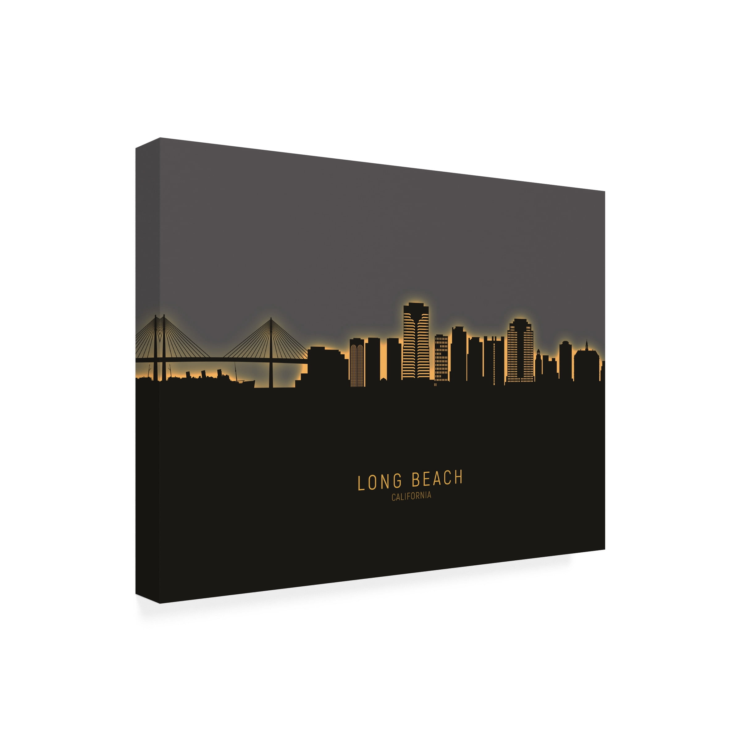 Michael Tompsett 'Long Beach California Skyline Glow II' Canvas Art