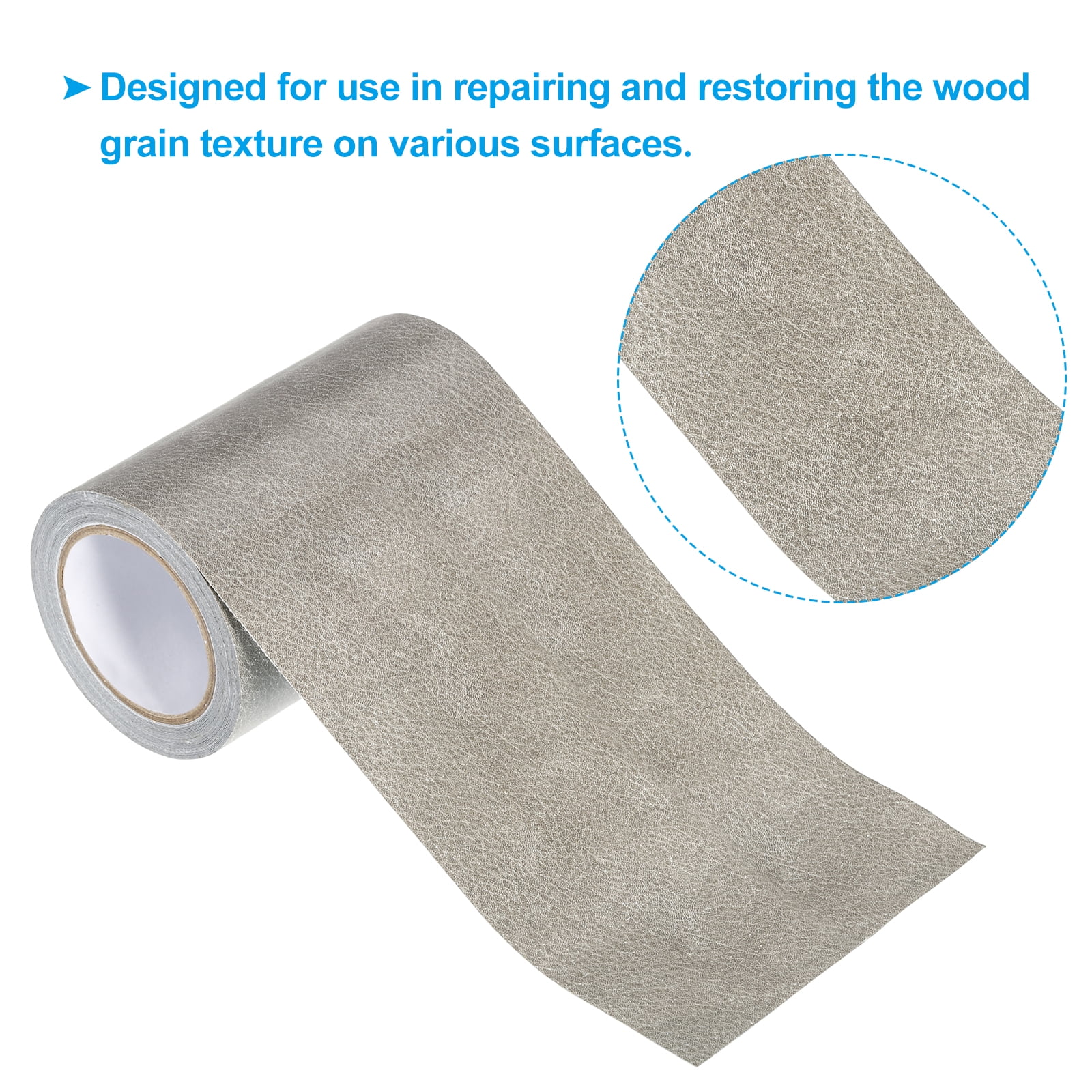 Unique Bargains Leather Repair Tape Self Adhesive Realistic Leather Patch Grey
