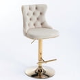 thumbnail image 2 of Swivel Velvet Barstools Adjusatble Seat Height from 25-33 Inch,Modern Upholstered Bar Stools with Backs Comfortable Tufted for Home Pub and Kitchen Island,Set of 2, 2 of 5
