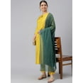 thumbnail image 1 of Janasya Indian Women's Mustard Poly Silk Embellished Kurta with Pant and Dupatta, 1 of 9