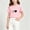 Pink, variant on WQNVRNR Girls Short Sleeve Shirt- Cute Printed Loose Casual Crewneck Summer Tops Light Blue Size 10