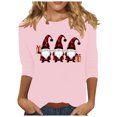 thumbnail image 3 of Jsaierl Merry Christmas Shirts for Women Plus Size Christmas Graphic Tees Stretch Crewneck T-shirt 3/4 Sleeve Holiday Blouse Tops Christmas Gifts, 3 of 5
