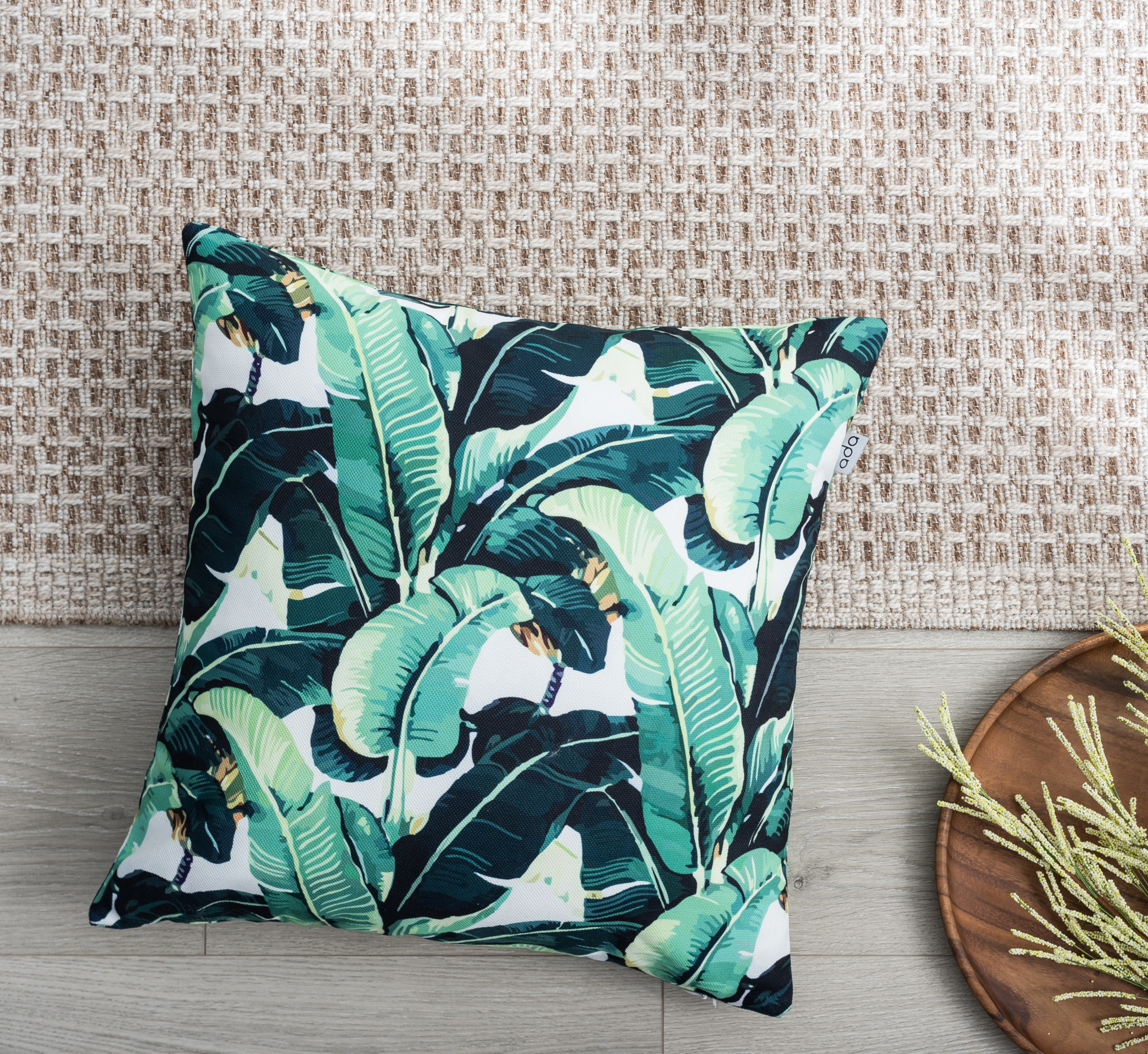 Ada Home Decor Decorative Square Throw Pillow, 18" x 18", Greenery Printed