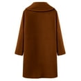 thumbnail image 2 of Defitshape Women's Double Breasted Coat Ladies Elegant Dressy Midi Long Pea Coat Winter Fall Peacoat Jacket Warm Thermal Long Sleeve Knee Length Overcoat Pocket Brown Medium, 2 of 2