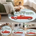 thumbnail image 5 of Round Rugs 3.3Ft, Happy Easter Round Area Rug Washable Indoor Throw Carpet, Spring Watercolor Truck Bunny Eggs Blue Plaid Soft Non Slip Circle Rug for Laundry Room Patio Home Decor Aesthetic, 5 of 8