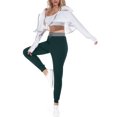 thumbnail image 7 of Aiyino Women's Stretch Sweatpants Cozy Joggers Pants Tapered Active Yoga Lounge Travel Pants with Pockets M, Blackish Green, 7 of 7